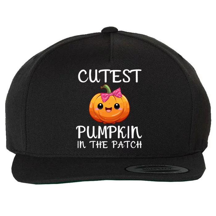 Cutest Pumpkin In The Patch Funny Halloween Thanksgiving Wool Snapback Cap