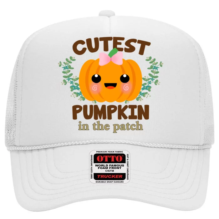 Cutest Pumpkin In The Patch October High Crown Mesh Trucker Hat