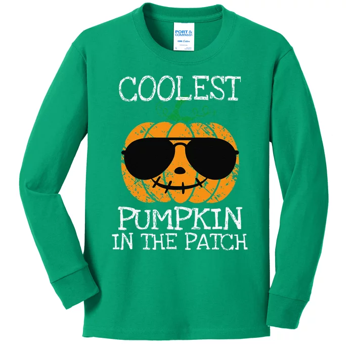 Coolest Pumpkin In The Patch Halloween Kids Long Sleeve Shirt