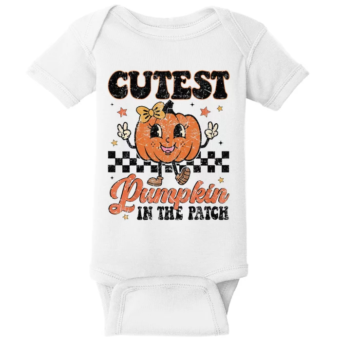 Cutest Pumpkin In The Patch Happy Halloween Baby Bodysuit