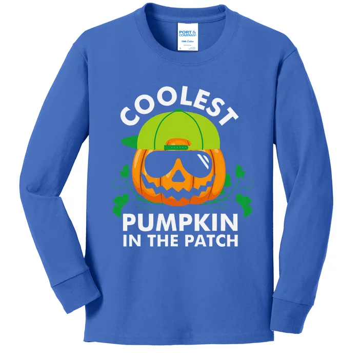 Coolest Pumpkin In The Patch Funny Pumpkin Halloween Kids Long Sleeve Shirt