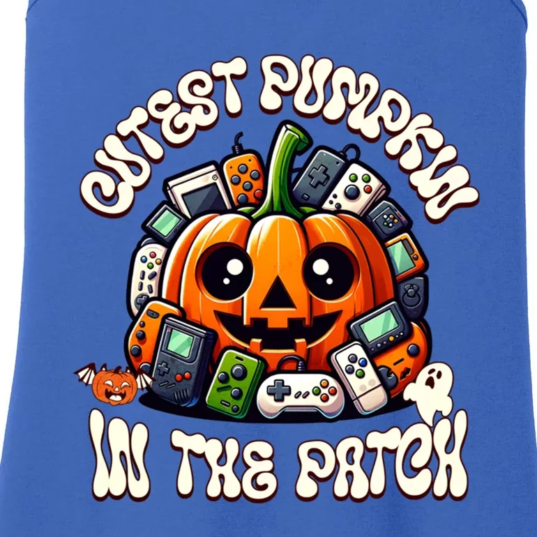 Cutest Pumpkin In The Patch Cute Halloween Gaming Controller Funny Gift Ladies Essential Tank