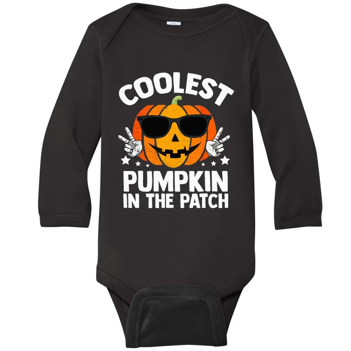 Coolest Pumpkin In The Patch Halloween Girls Baby Long Sleeve Bodysuit