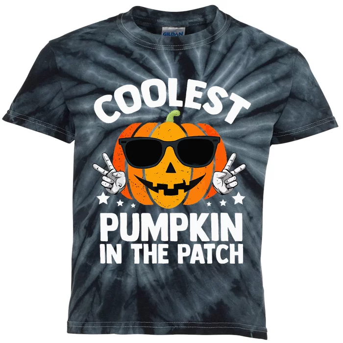 Coolest Pumpkin In The Patch Halloween Girls Kids Tie-Dye T-Shirt