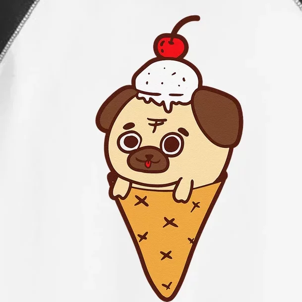 Cute Pug Ice Cream Cone Funny Dog Lovers Gifts Toddler Fine Jersey T-Shirt