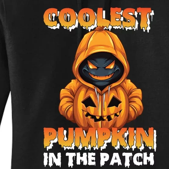 Coolest Pumpkin In The Patch Halloween Kids Design Women's Pullover Hoodie