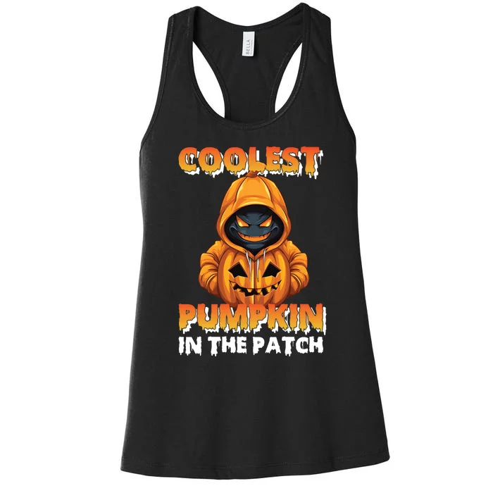 Coolest Pumpkin In The Patch Halloween Kids Design Women's Racerback Tank