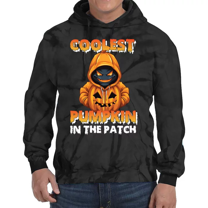 Coolest Pumpkin In The Patch Halloween Kids Design Tie Dye Hoodie