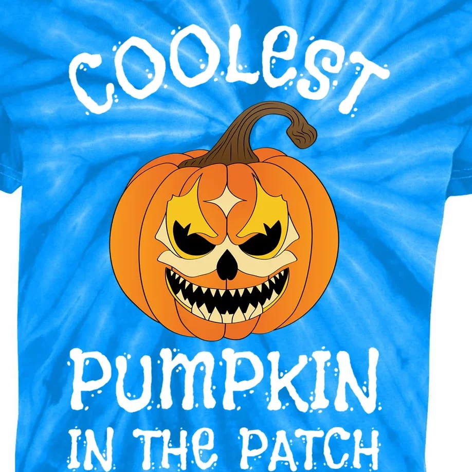 Coolest Pumpkin In The Patch Halloween Fall Design Funny Gift Kids Tie-Dye T-Shirt