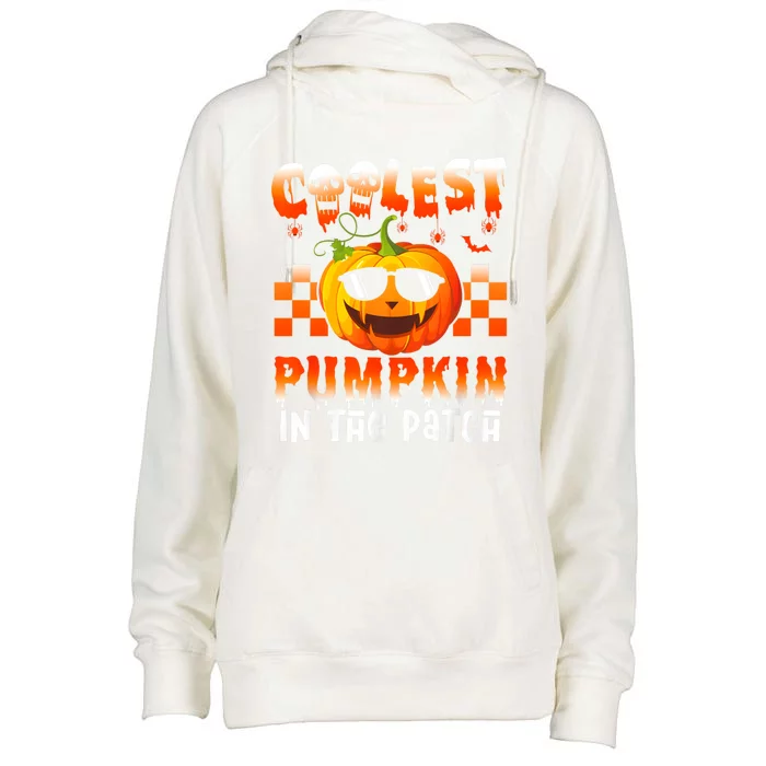 Coolest Pumpkin In The Patch Halloween Gift Womens Funnel Neck Pullover Hood