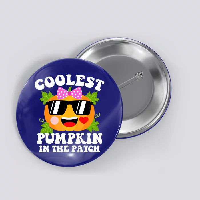 Coolest Pumpkin In The Patch Gift Funny Halloween Costume Gift Button