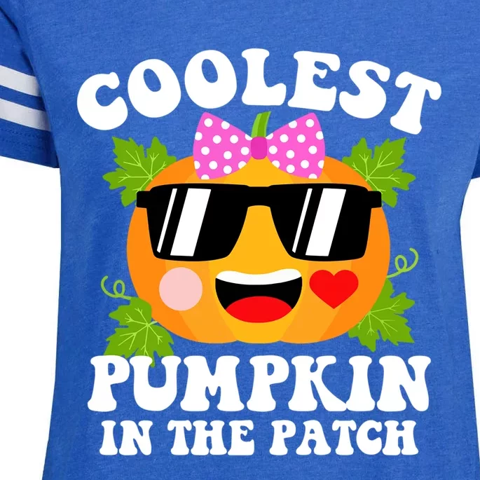 Coolest Pumpkin In The Patch Gift Funny Halloween Costume Gift Enza Ladies Jersey Football T-Shirt