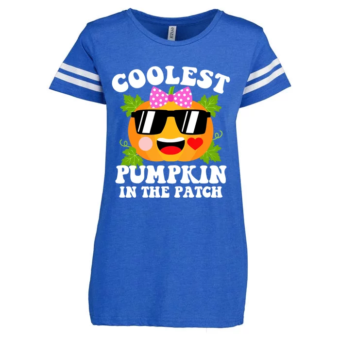 Coolest Pumpkin In The Patch Gift Funny Halloween Costume Gift Enza Ladies Jersey Football T-Shirt