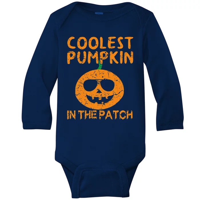 Coolest Pumpkin In The Patch Funny Halloweens Baby Long Sleeve Bodysuit