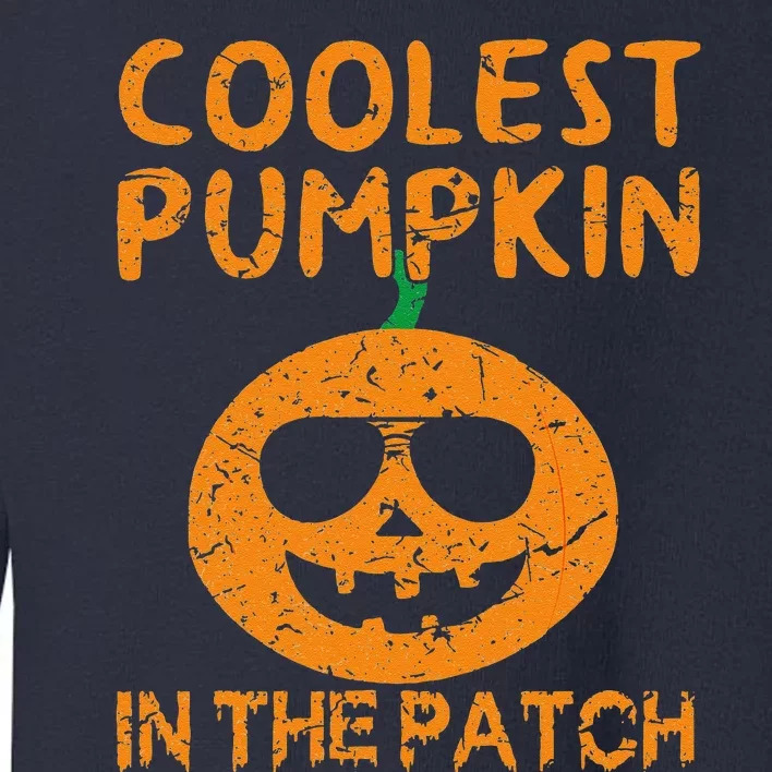 Coolest Pumpkin In The Patch Funny Halloweens Toddler Sweatshirt