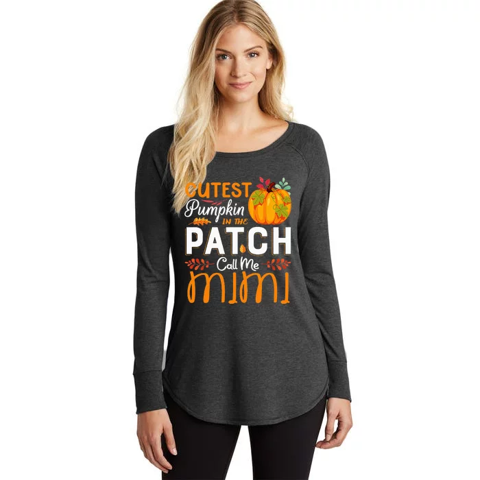 Cutest Pumpkin In The Patch Call Me Mimi Halloween Gift Women's Perfect Tri Tunic Long Sleeve Shirt