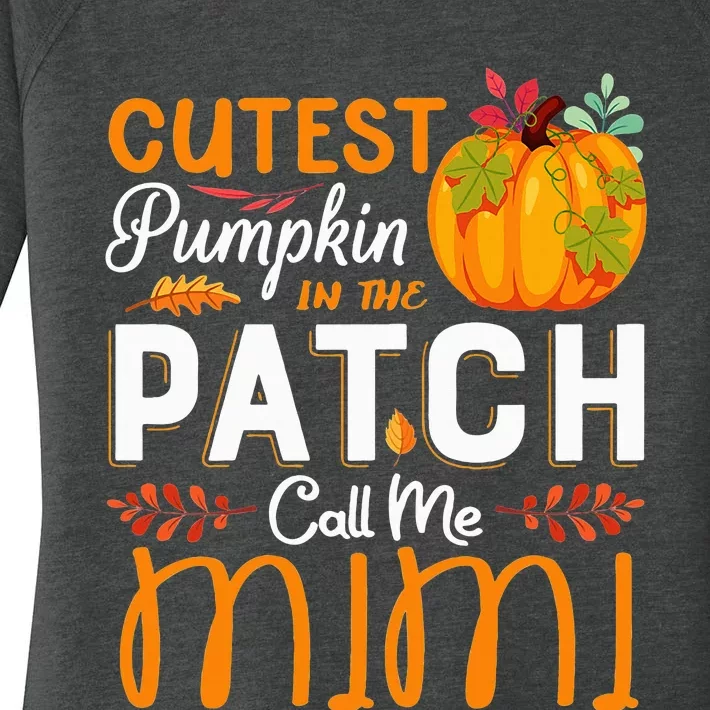 Cutest Pumpkin In The Patch Call Me Mimi Halloween Gift Women's Perfect Tri Tunic Long Sleeve Shirt