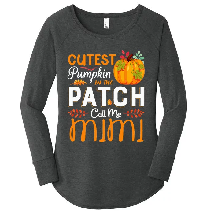 Cutest Pumpkin In The Patch Call Me Mimi Halloween Gift Women's Perfect Tri Tunic Long Sleeve Shirt