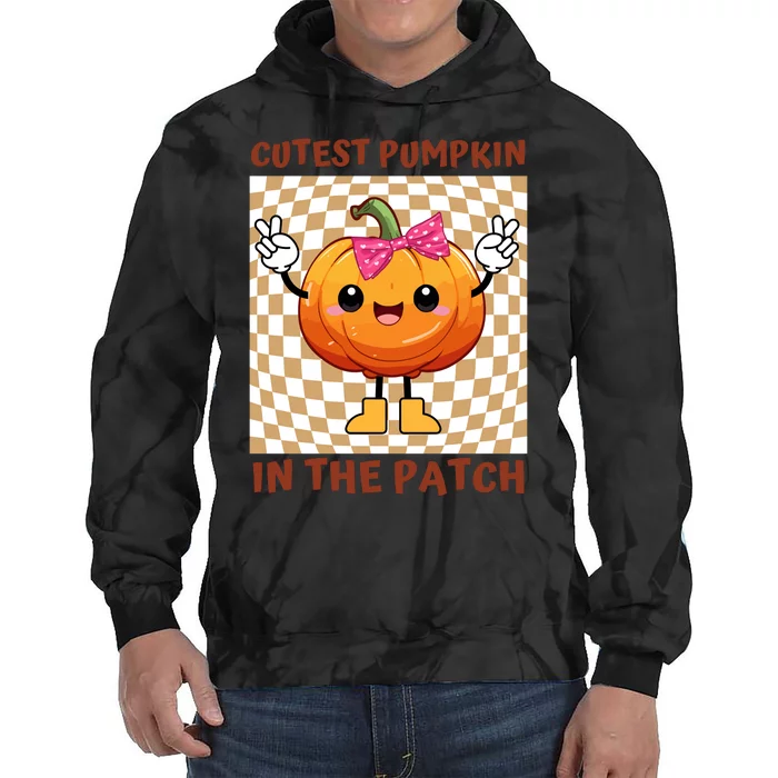 Cutest Pumpkin In The Patch Halloween Costume Gift Tie Dye Hoodie