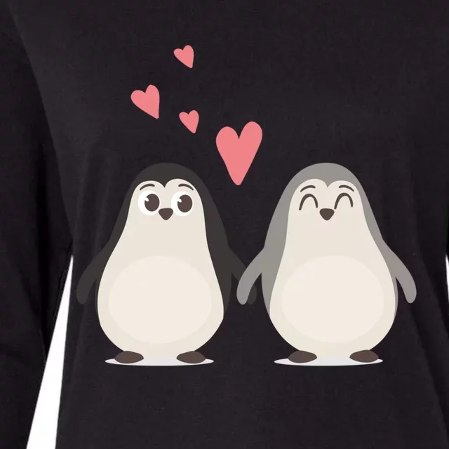 Cute Penguins In Love Cute Couple Valentines Day Gift Cool Gift Womens Cotton Relaxed Long Sleeve T-Shirt