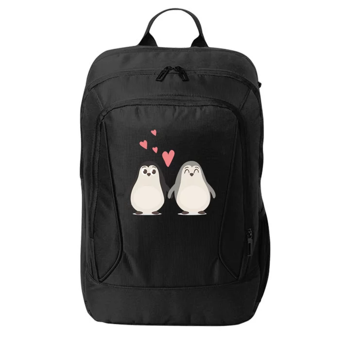 Cute Penguins In Love Cute Couple Valentines Day Gift Cool Gift City Backpack