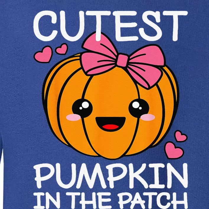 Cutest Pumpkin In The Patch Funny Halloween Thanksgiving Toddler Sweatshirt