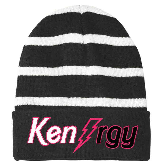 Cute Pinky I Am Keough Striped Beanie with Solid Band