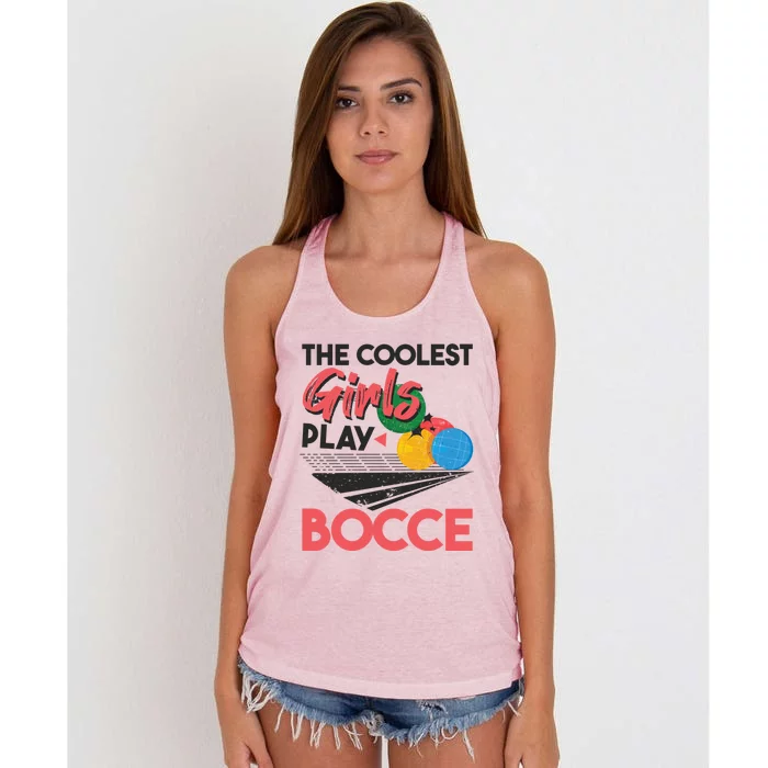 Cool Play Italian Bocce Bocce Ball Player Gift Women's Knotted Racerback Tank