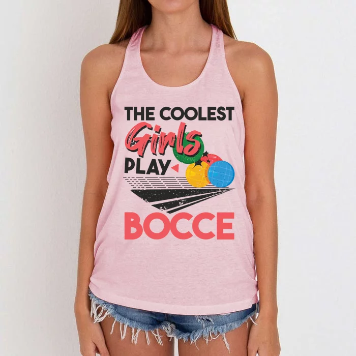 Cool Play Italian Bocce Bocce Ball Player Gift Women's Knotted Racerback Tank