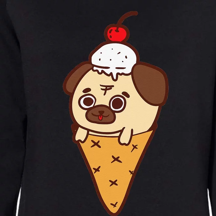 Cute Pug Ice Cream Cone Funny Dog Lovers Gifts Womens California Wash Sweatshirt