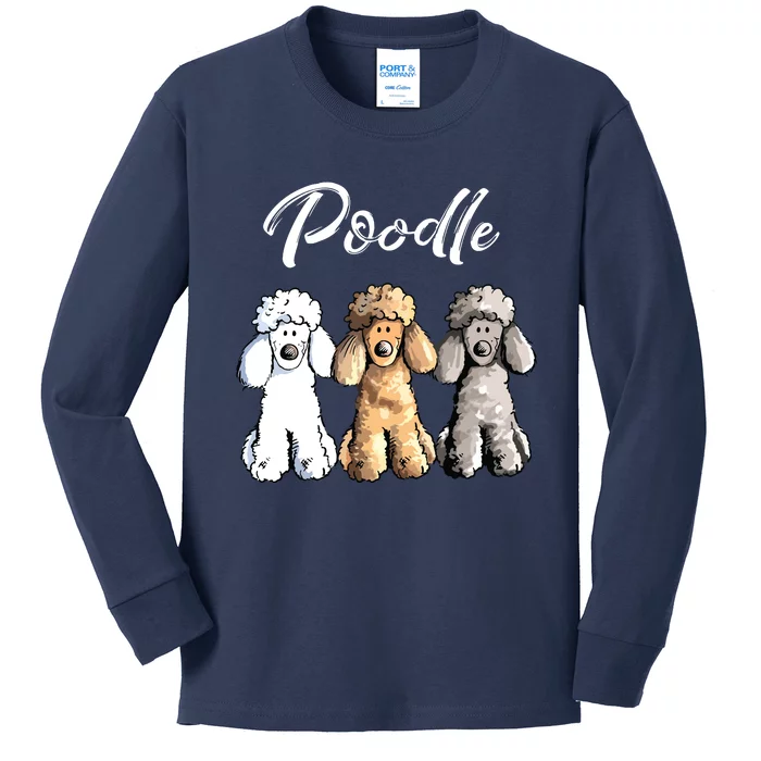 Cute Poodle I Caniche Puppy Dogs Gift Tee Women Girl Kids Long Sleeve Shirt