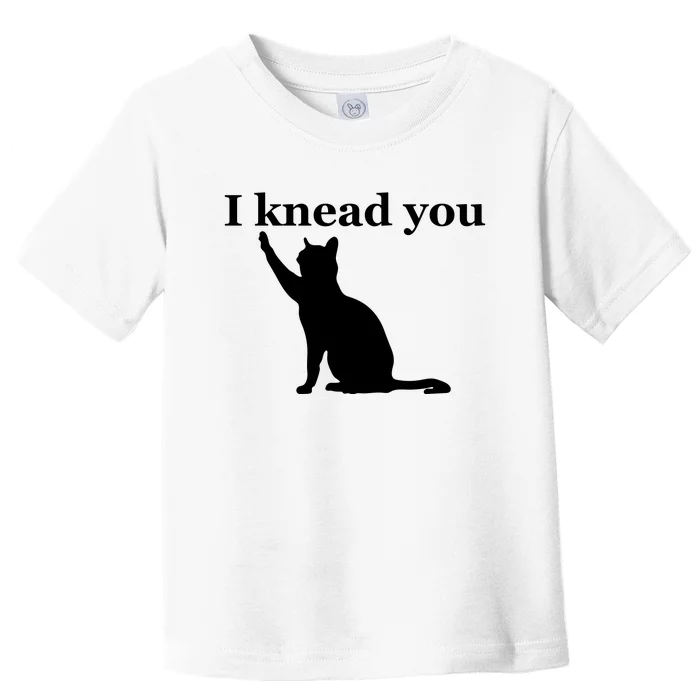 Cat Pun. I Knead You Kneading Cat. Kitty Biscuits Animal Pun Toddler T-Shirt