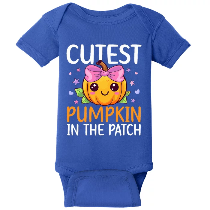 Cutest Pumpkin In The Patch Halloween Pumpkin Baby Bodysuit