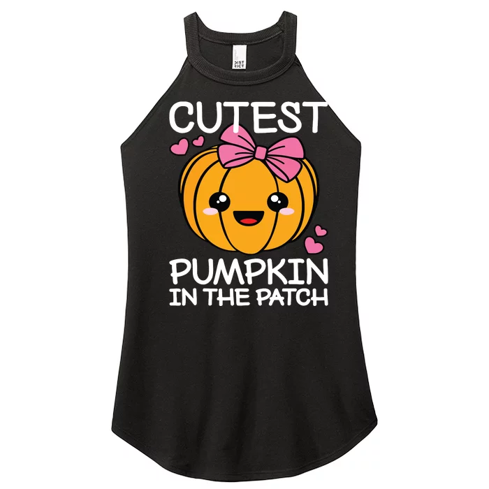 Cutest Pumpkin In The Patch Funny Halloween Thanksgiving Women’s Perfect Tri Rocker Tank