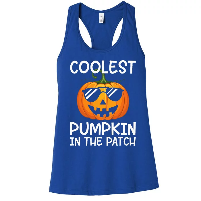 Coolest Pumpkin In The Patch Halloween Women's Racerback Tank