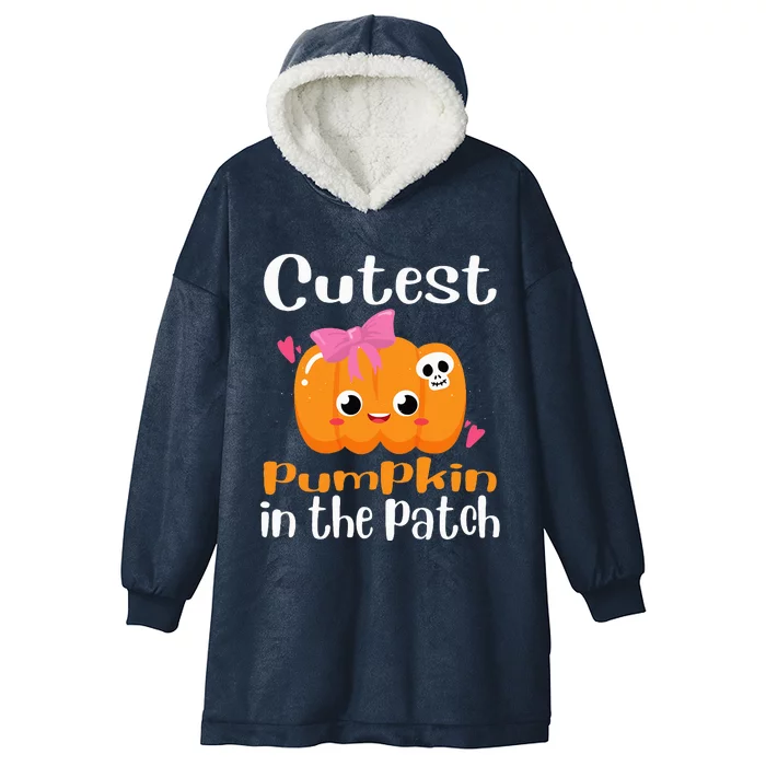 Cutest Pumpkin In The Patch Funny Halloween Hooded Wearable Blanket