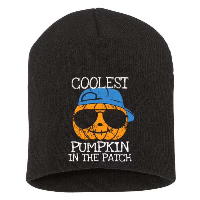 Coolest Pumpkin In The Patch Halloween Boy Girl Teens Short Acrylic Beanie