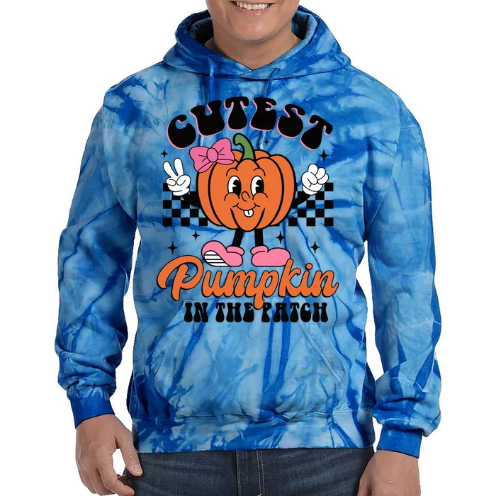 Cutest Pumpkin In The Patch Autumn Fall Season Tie Dye Hoodie