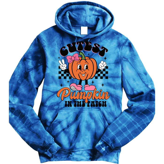 Cutest Pumpkin In The Patch Autumn Fall Season Tie Dye Hoodie