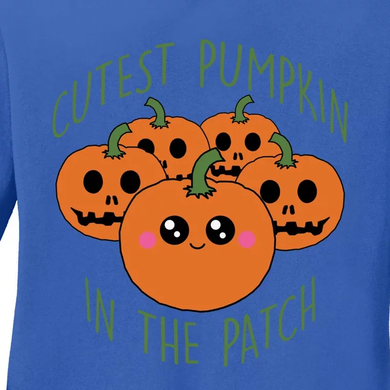 Cutest Pumpkin In The Patch Funny Gift Ladies Long Sleeve Shirt