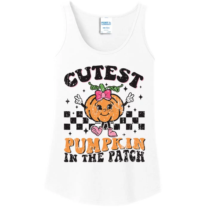 Cutest Pumpkin In The Patch Funny Halloween Thanksgiving Ladies Essential Tank