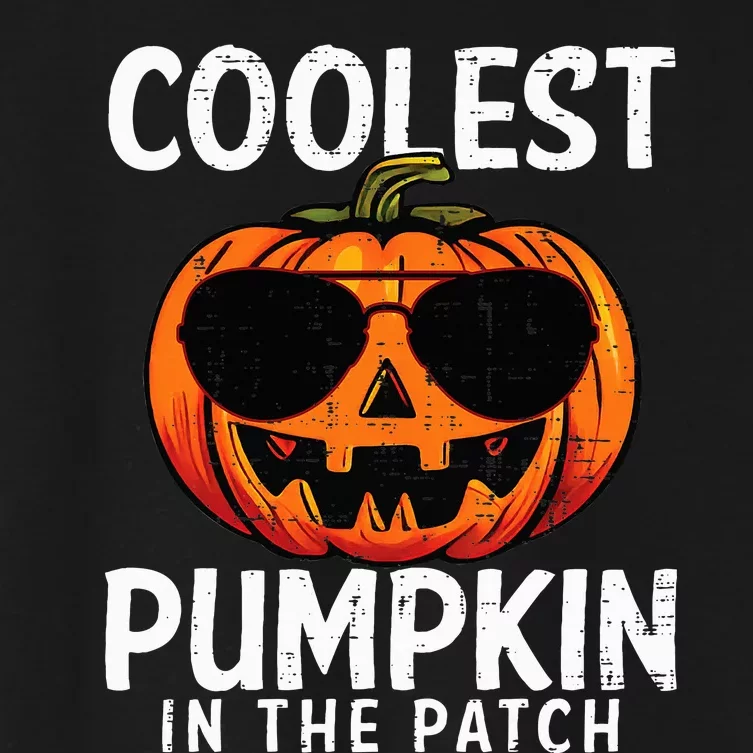 Coolest Pumpkin In The Patch Halloween Kids Women's Crop Top Tee