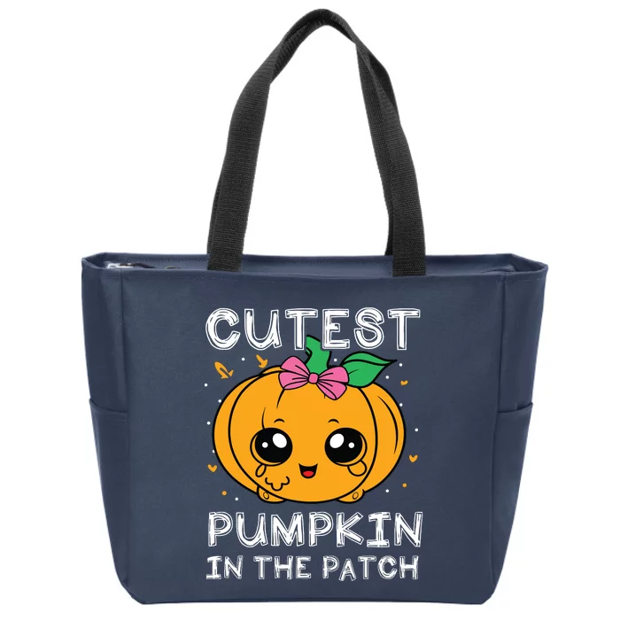 Cutest Pumpkin In The Patch Halloween Costume Girls Zip Tote Bag