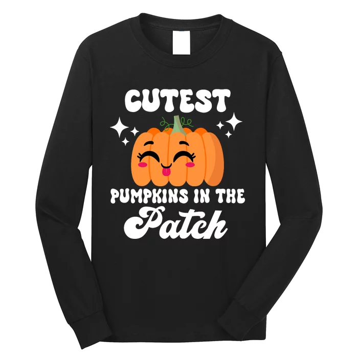 Cutest Pumpkin In The Patch Kids Girls Halloween Pumpkin Long Sleeve Shirt