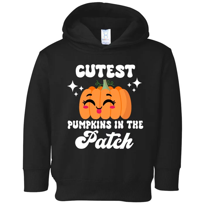 Cutest Pumpkin In The Patch Kids Girls Halloween Pumpkin Toddler Hoodie