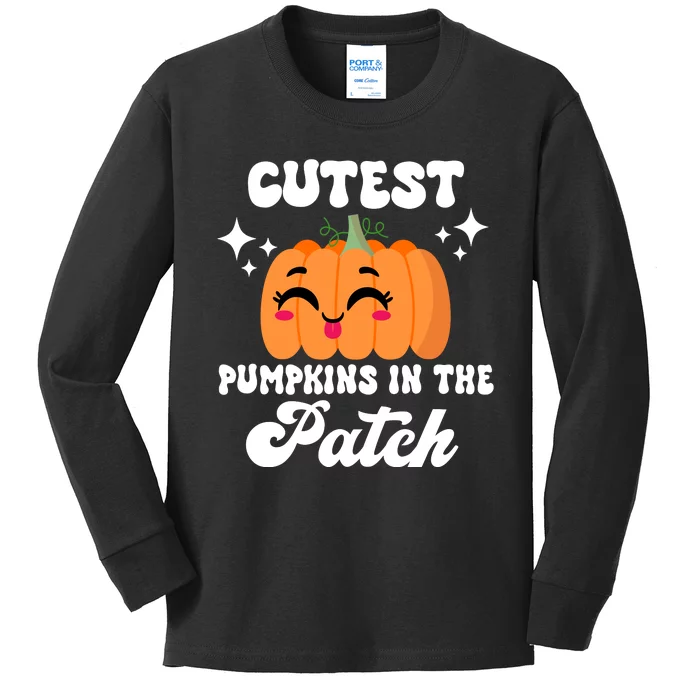 Cutest Pumpkin In The Patch Kids Girls Halloween Pumpkin Kids Long Sleeve Shirt