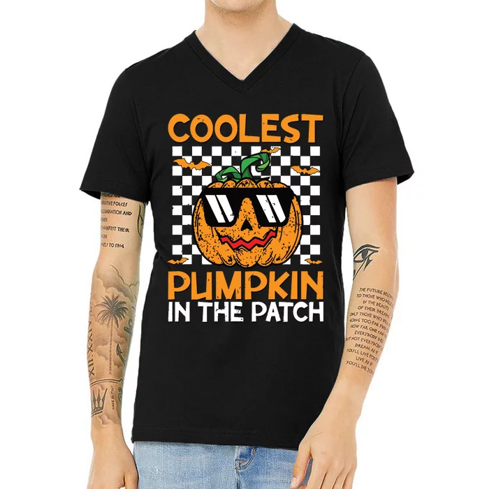 Coolest Pumpkin In The Patch Outfit Halloween V-Neck T-Shirt