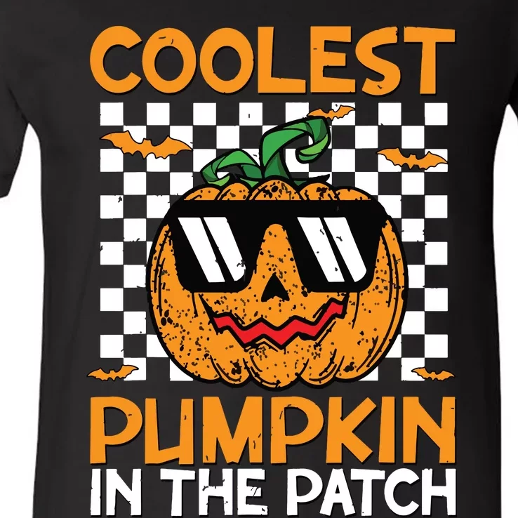 Coolest Pumpkin In The Patch Outfit Halloween V-Neck T-Shirt