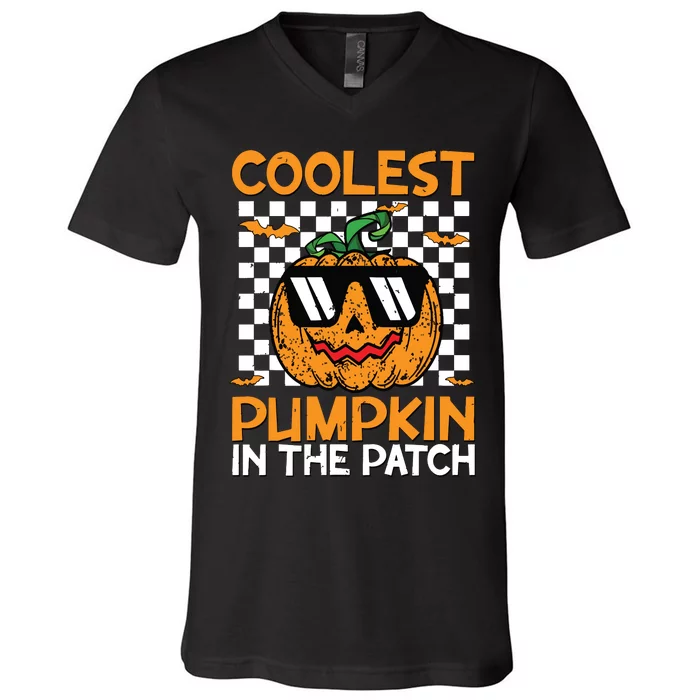 Coolest Pumpkin In The Patch Outfit Halloween V-Neck T-Shirt