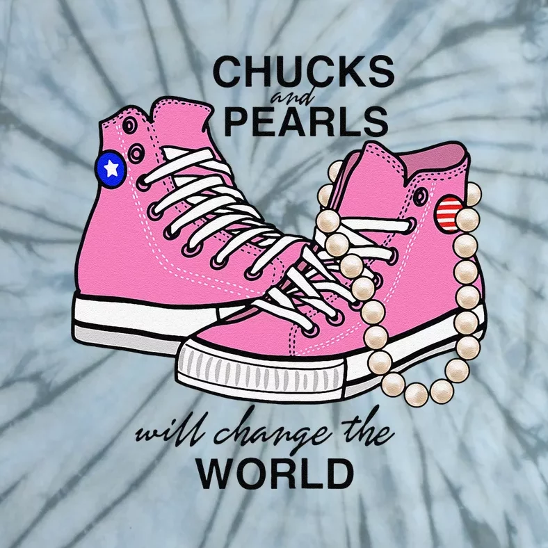 Chucks & Pearls Inspired By Kamala Harris Vp Chucks Tie-Dye T-Shirt